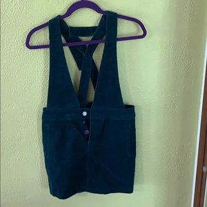 Teal Corduroy Skirt Overall